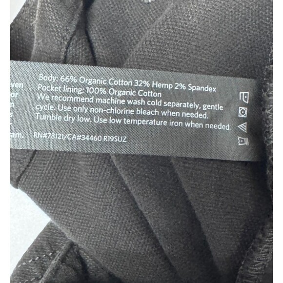 Eileen Fisher Ankle Pants Women 16 Black Organic Cotton Hemp Stretch Sustainable - Picture 15 of 15